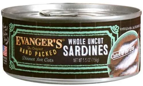 24/5 oz. Evanger's Whole Uncut Sardine Dinner For Cats - Food
